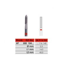 Fréza HP, jemný řez, ISO 116-140, červená