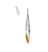 Mikrojehelec Castroviejo 140mm tvrdokovová vložka Fine 0,4mm, zahnutý